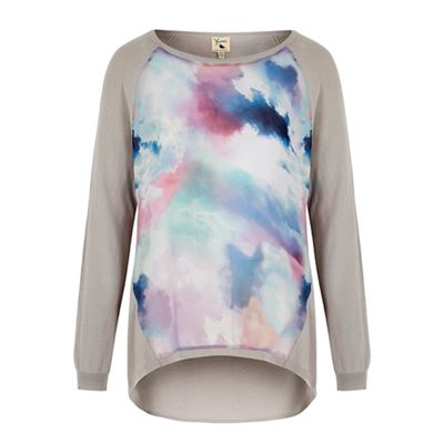 Yumi Grey cloud print jumper